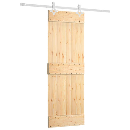 Schiebetür Natürlich Und Weiß 70 X 210 Cm Massivkiefer