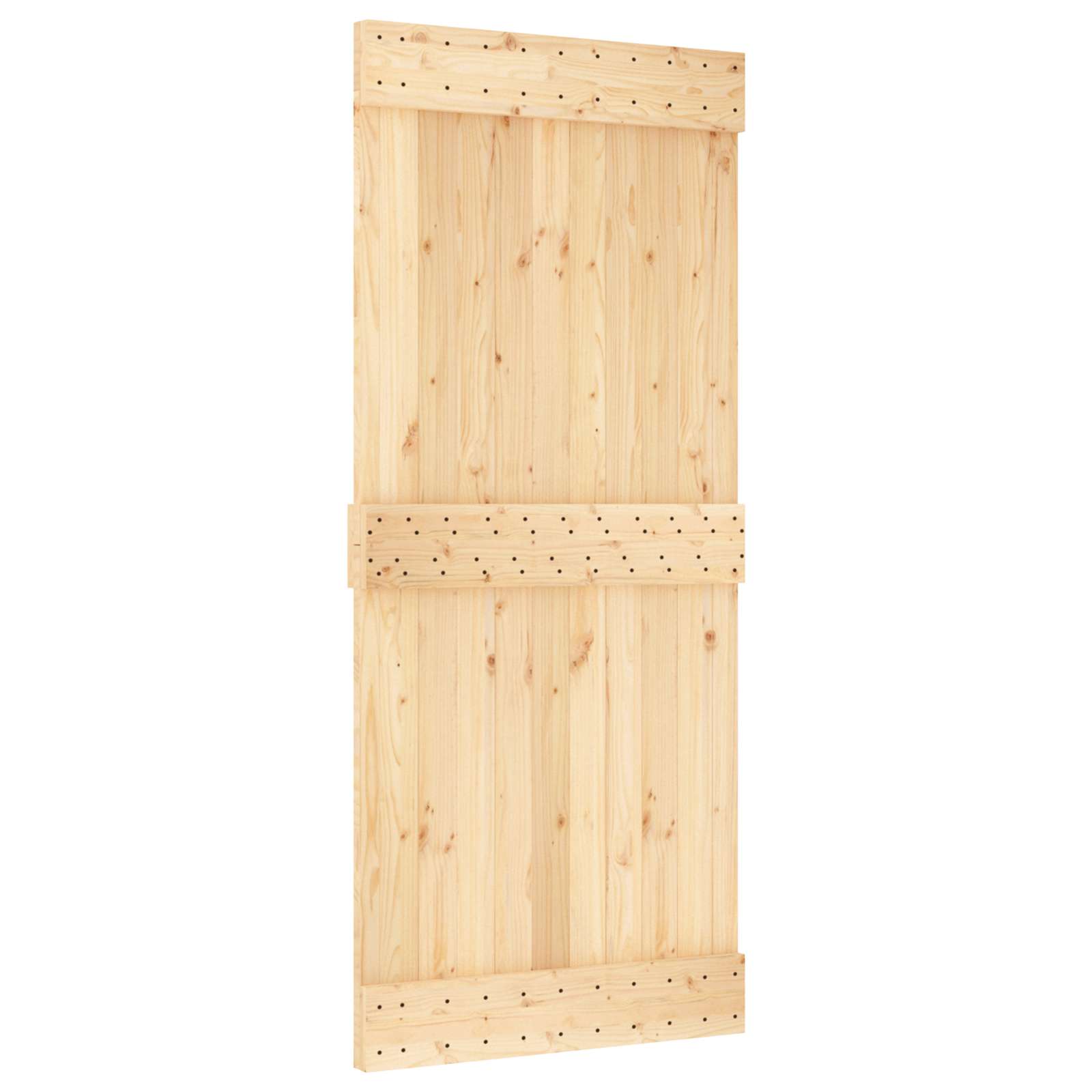 Schiebetür Natürlich Und Weiß 90 X 210 Cm Massivkiefer