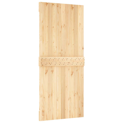 Schiebetür Natürlich Und Weiß 90 X 210 Cm Massivkiefer