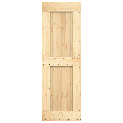 Schiebetür Natürlich Und Weiß 70 X 210 Cm Massivkiefer