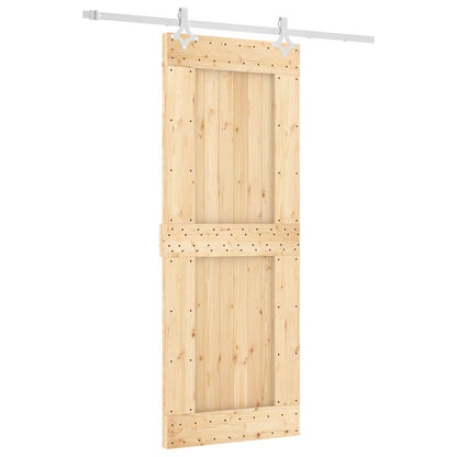Schiebetür Natürlich Und Weiß 80 X 210 Cm Massivkiefer