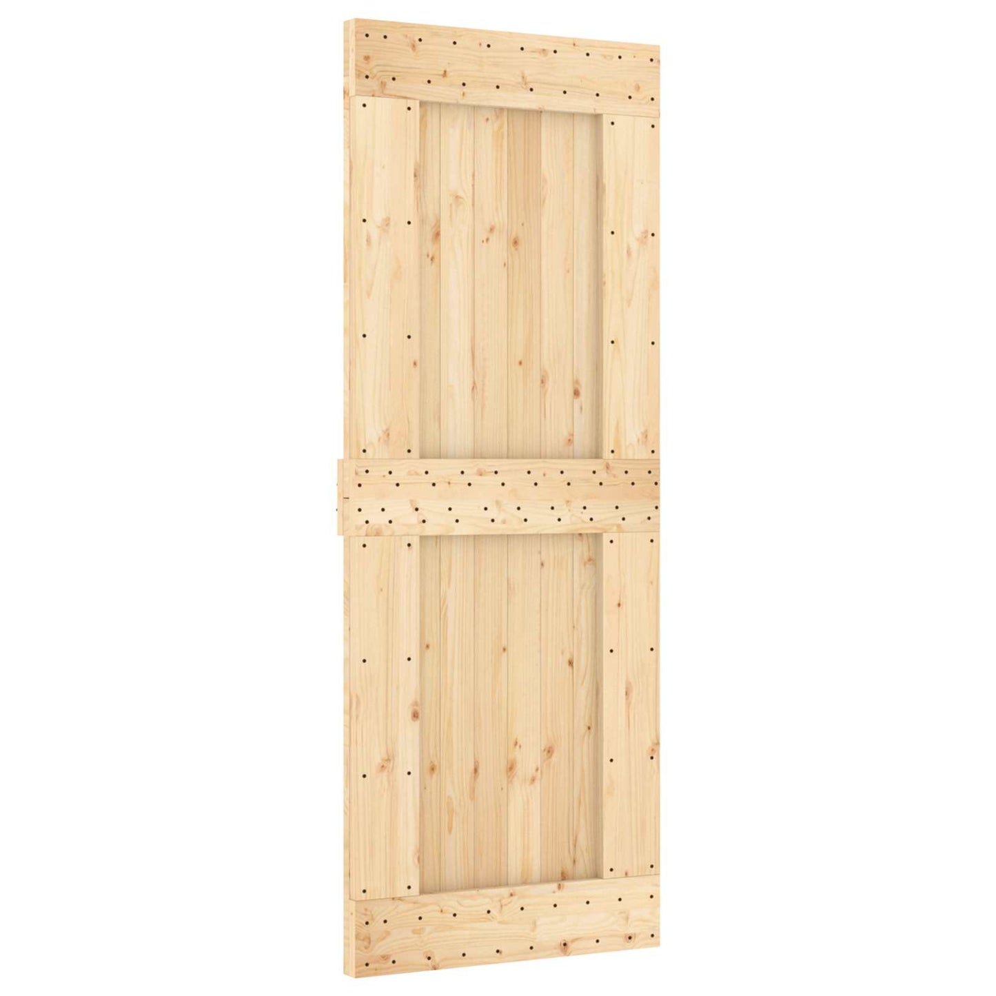 Schiebetür Natürlich Und Weiß 80 X 210 Cm Massivkiefer