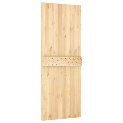 Schiebetür Natürlich Und Weiß 80 X 210 Cm Massivkiefer