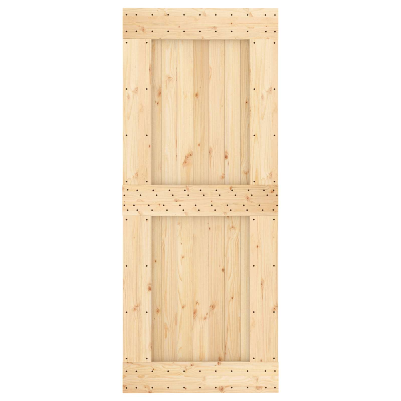 Schiebetür Natürlich Und Weiß 85 X 210 Cm Massivkiefer