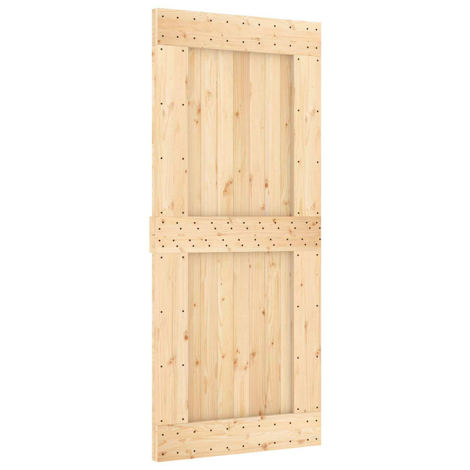 Schiebetür Natürlich Und Weiß 90 X 210 Cm Massivkiefer