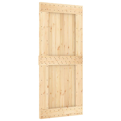Schiebetür Natürlich Und Weiß 90 X 210 Cm Massivkiefer
