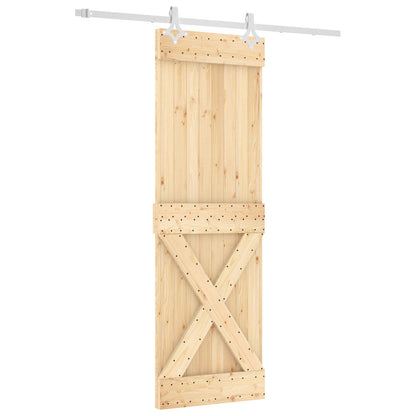 Schiebetür Natürlich Und Weiß 70 X 210 Cm Massivkiefer