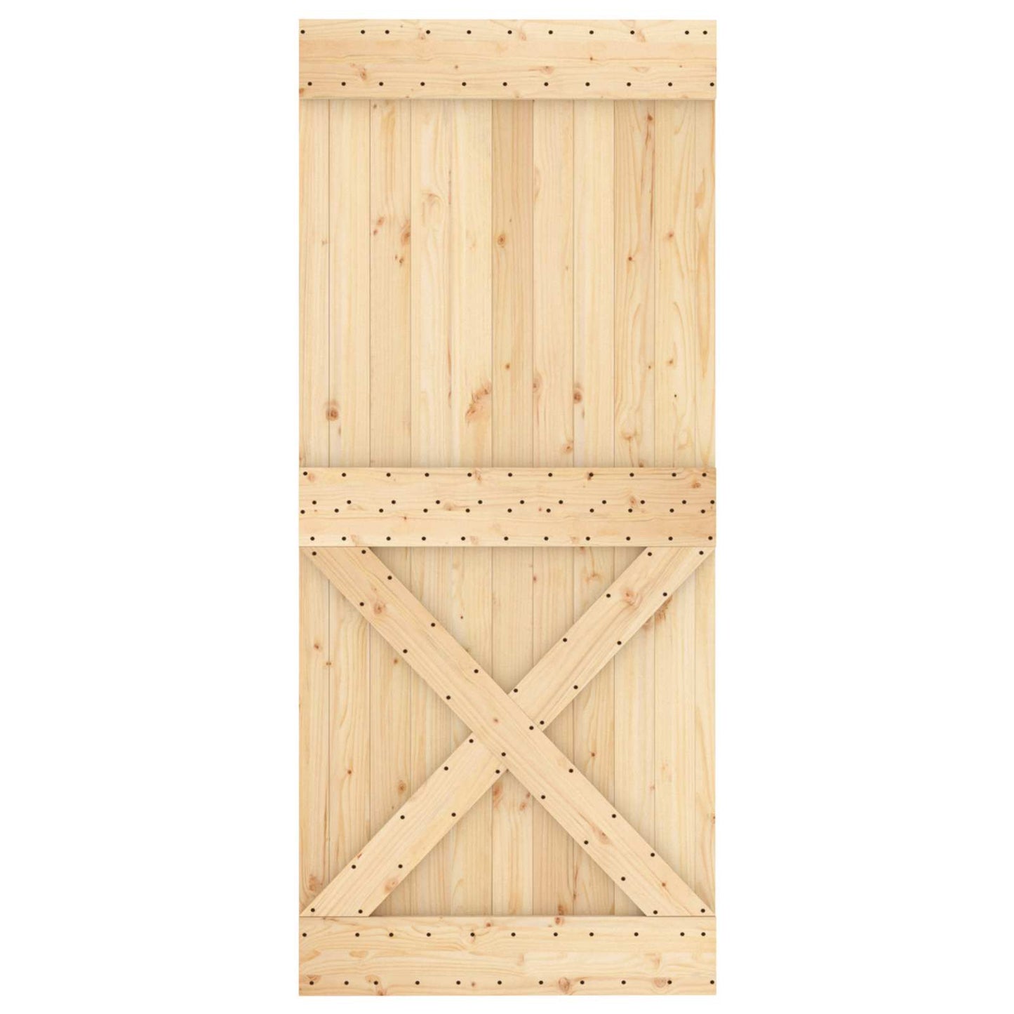 Schiebetür Natürlich Und Weiß 90 X 210 Cm Massivkiefer