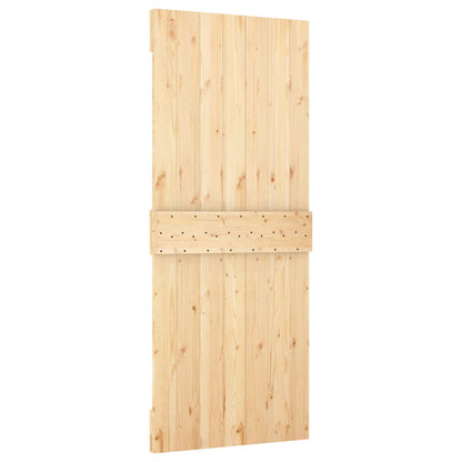Schiebetür Natürlich Und Weiß 80 X 210 Cm Massives Kiefernholz