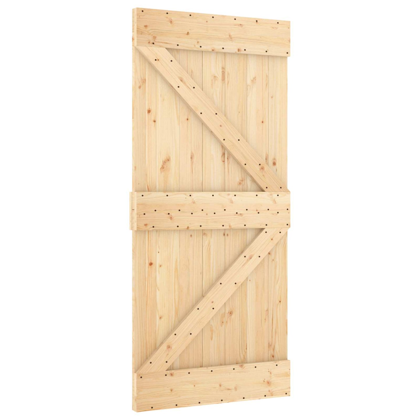 Schiebetür Natürlich Und Weiß 100 X 210 Cm Massives Kiefernholz
