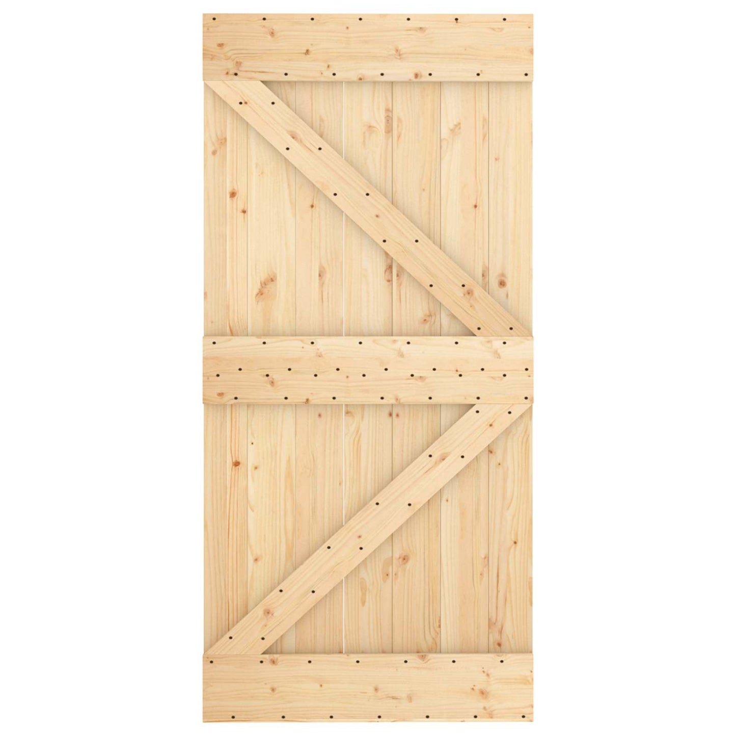 Schiebetür Natürlich Und Weiß 100 X 210 Cm Massives Kiefernholz