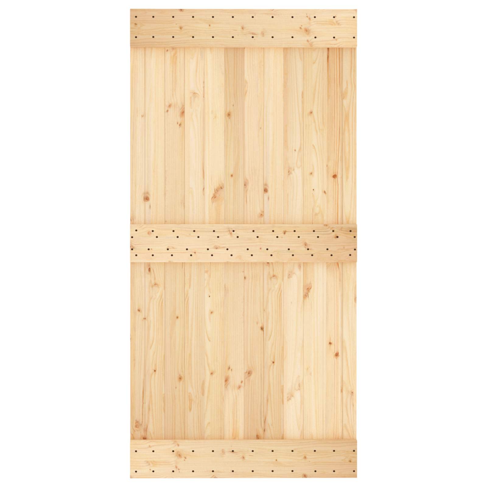 Schiebetür Natürlich Und Weiß 100 X 210 Cm Massivkiefer