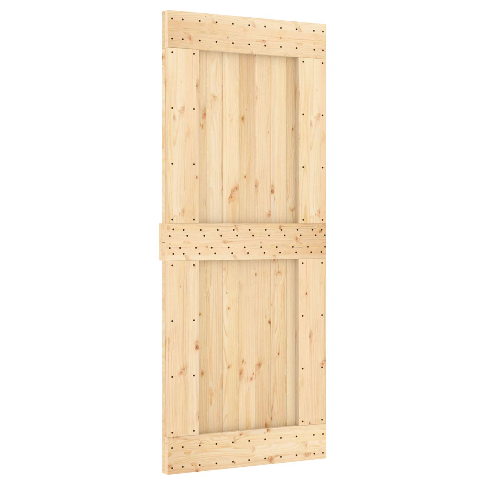 Schiebetür Natürlich Und Weiß 85 X 210 Cm Massivkiefer