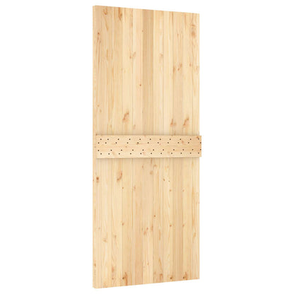 Schiebetür Natürlich Und Weiß 90 X 210 Cm Massivkiefer
