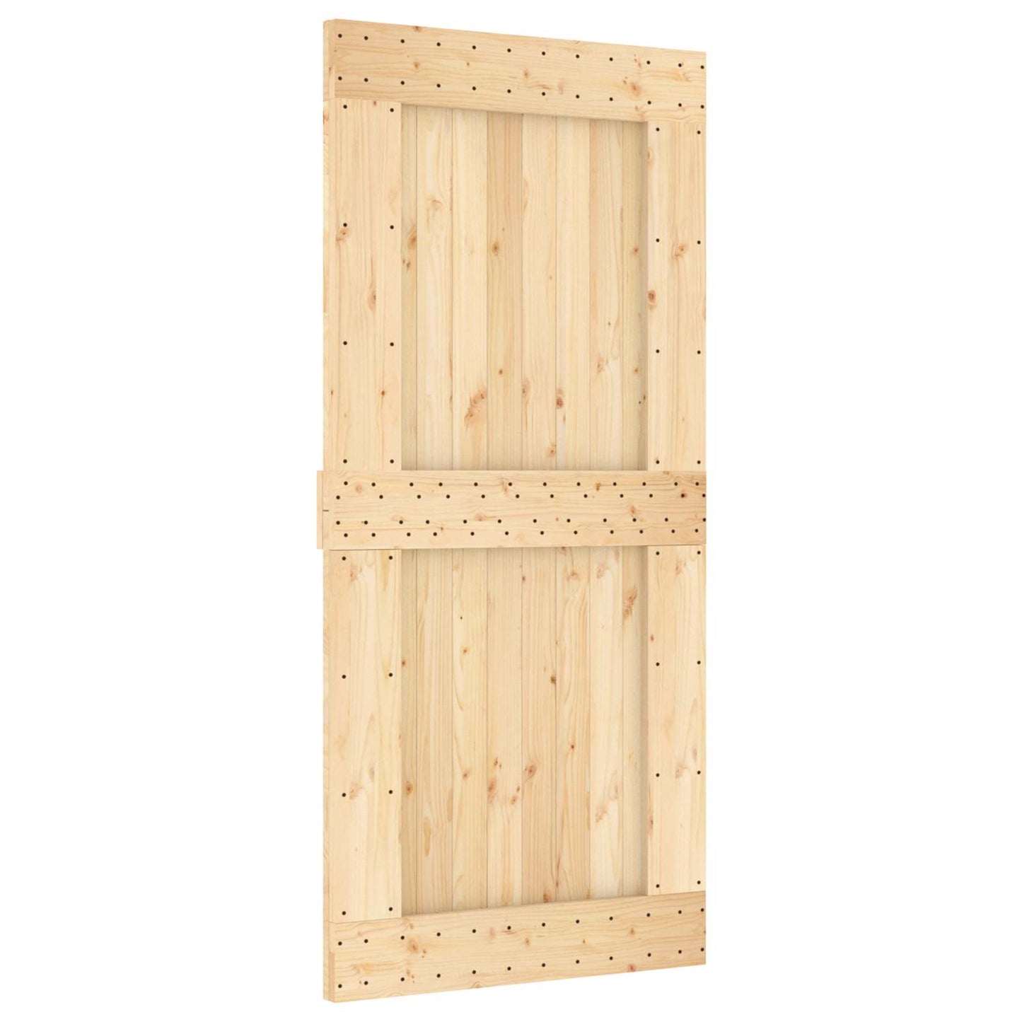 Schiebetür Natürlich Und Weiß 95 X 210 Cm Massivkiefer