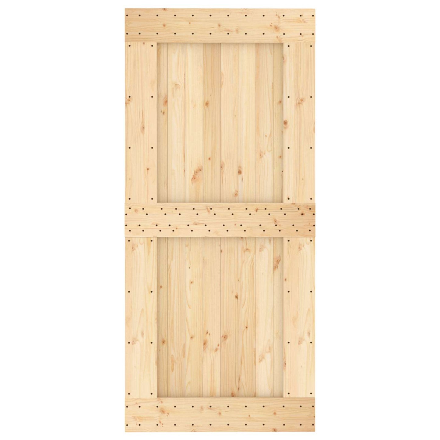 Schiebetür Natürlich Und Weiß 95 X 210 Cm Massivkiefer