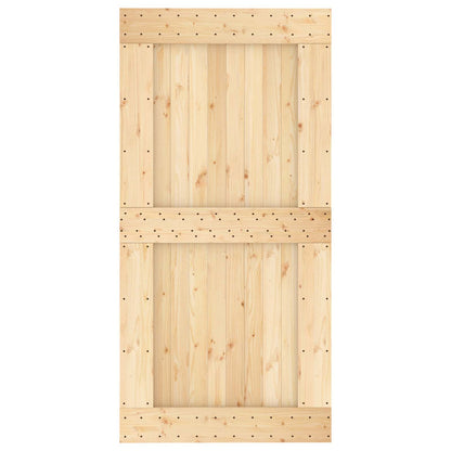 Schiebetür Natürlich Und Weiß 100 X 210 Cm Massivkiefer