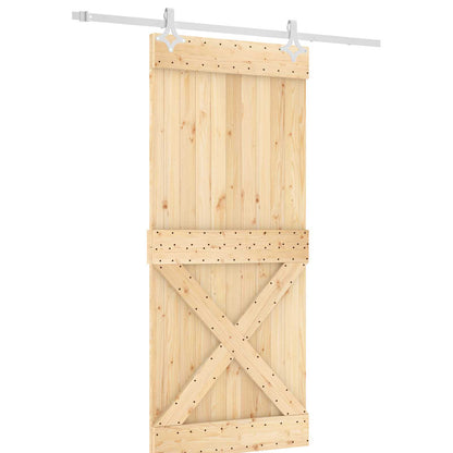 Schiebetür Natürlich Und Weiß 90 X 210 Cm Massivkiefer