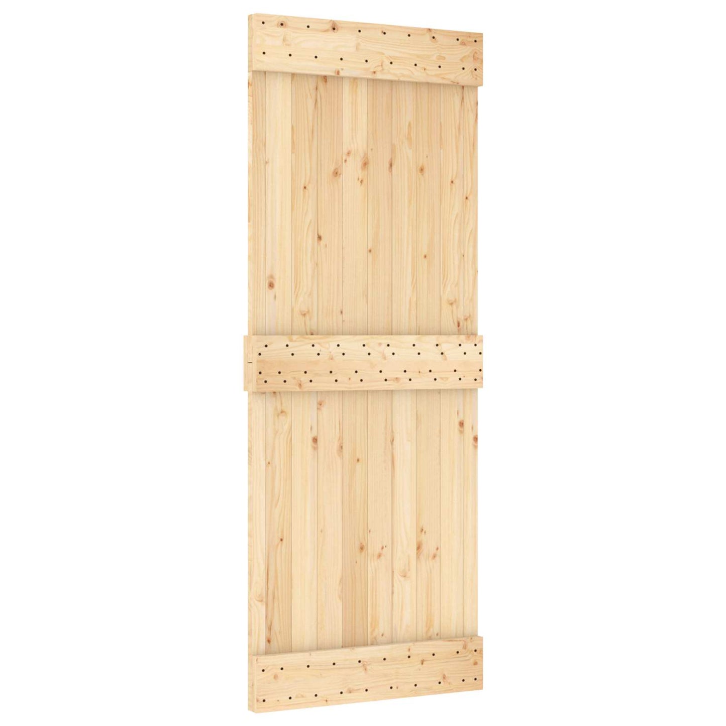 Schiebetür Natürlich Und Schwarz 80 X 210 Cm Massivkiefer