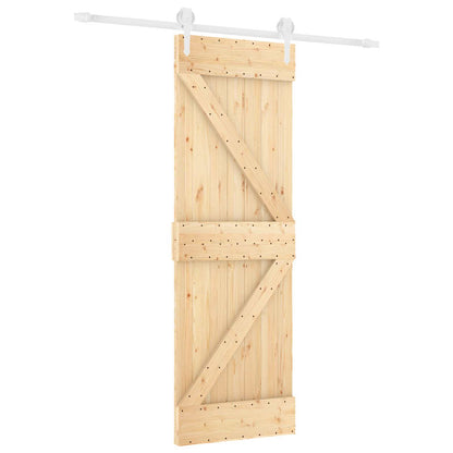 Schiebetür Natürlich Und Weiß 70 X 210 Cm Massivkiefer