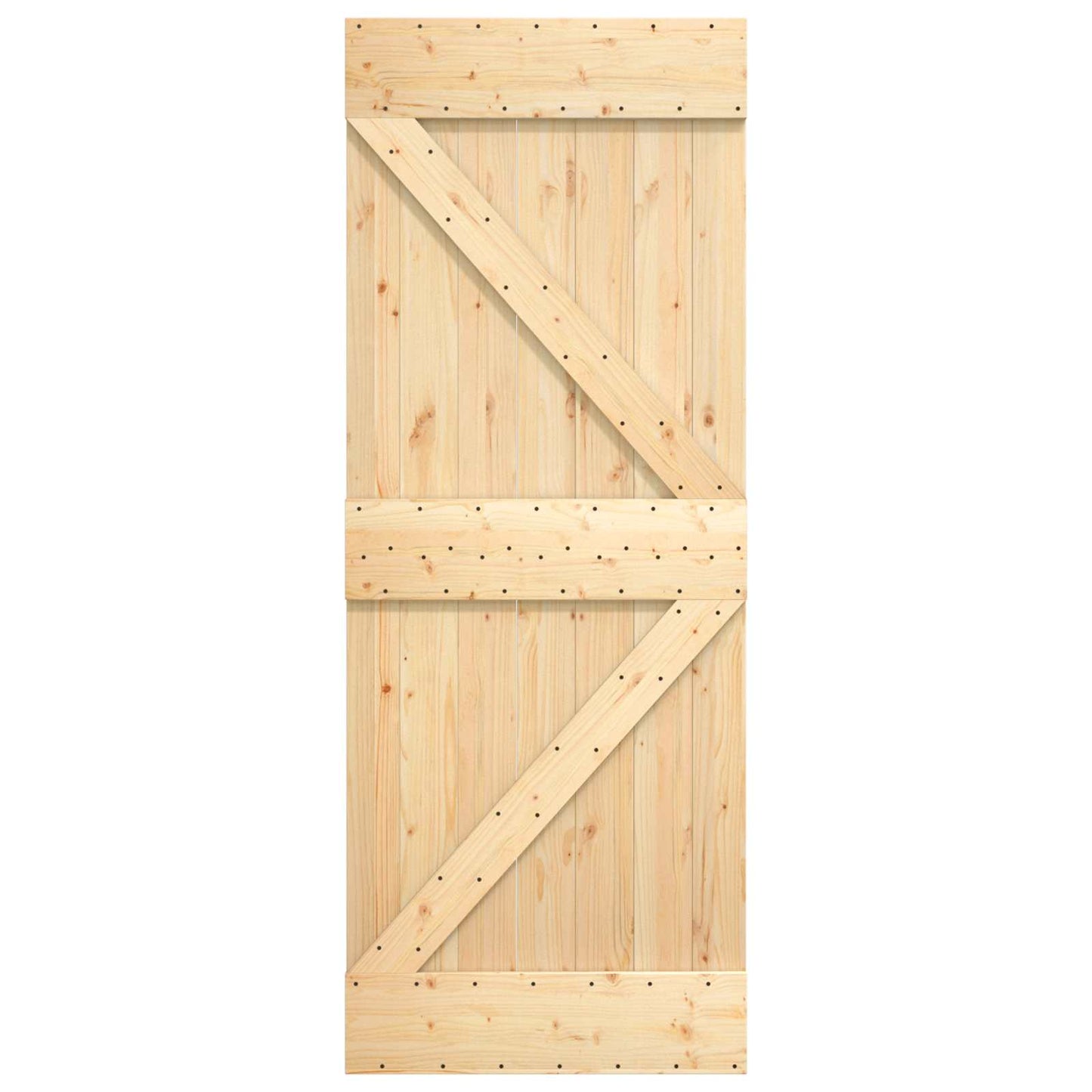 Schiebetür Natürlich Und Weiß 80 X 210 Cm Massives Kiefernholz