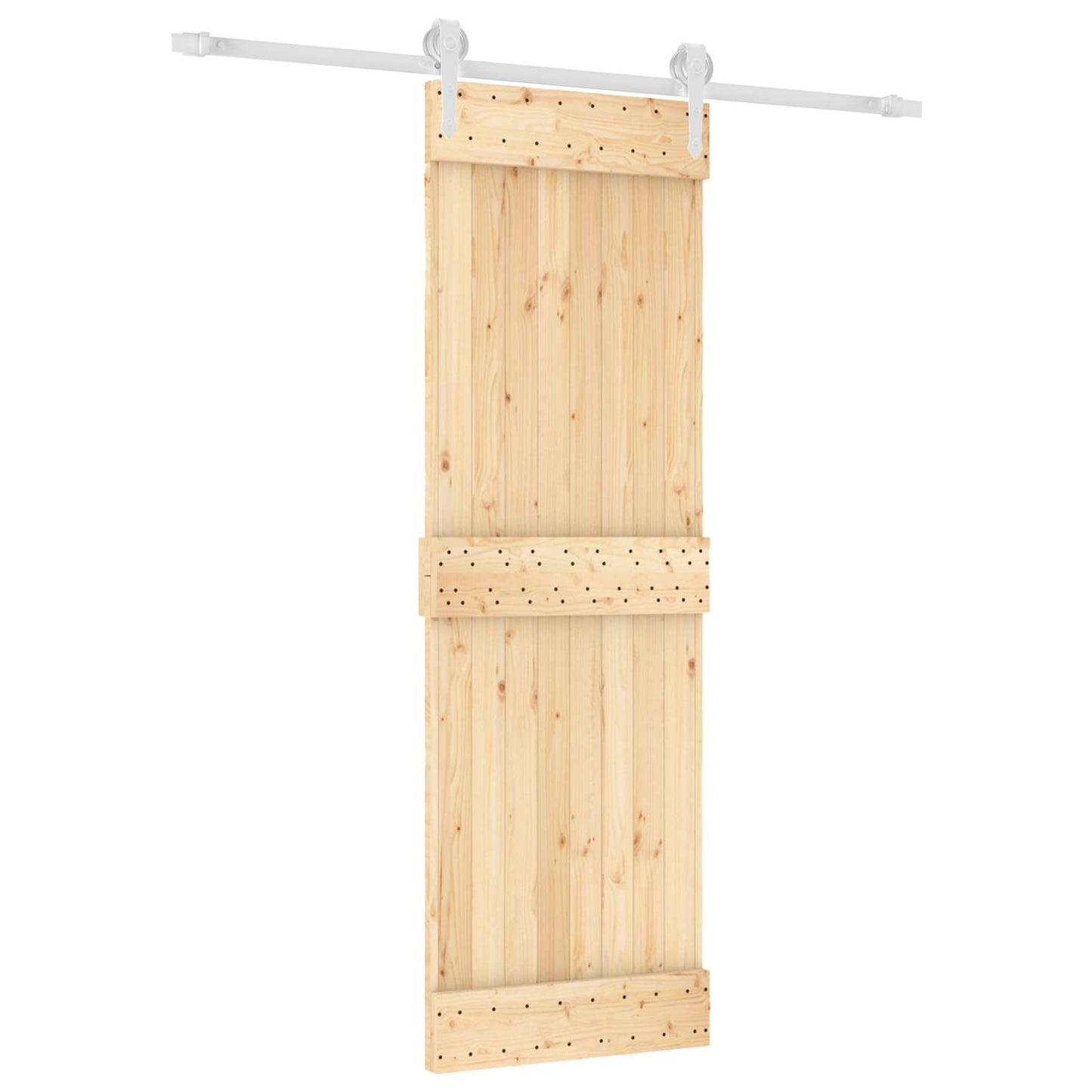 Schiebetür Natürlich Und Weiß 70 X 210 Cm Massivkiefer