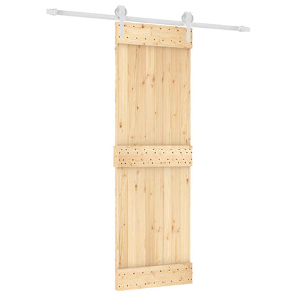 Schiebetür Natürlich Und Weiß 70 X 210 Cm Massivkiefer