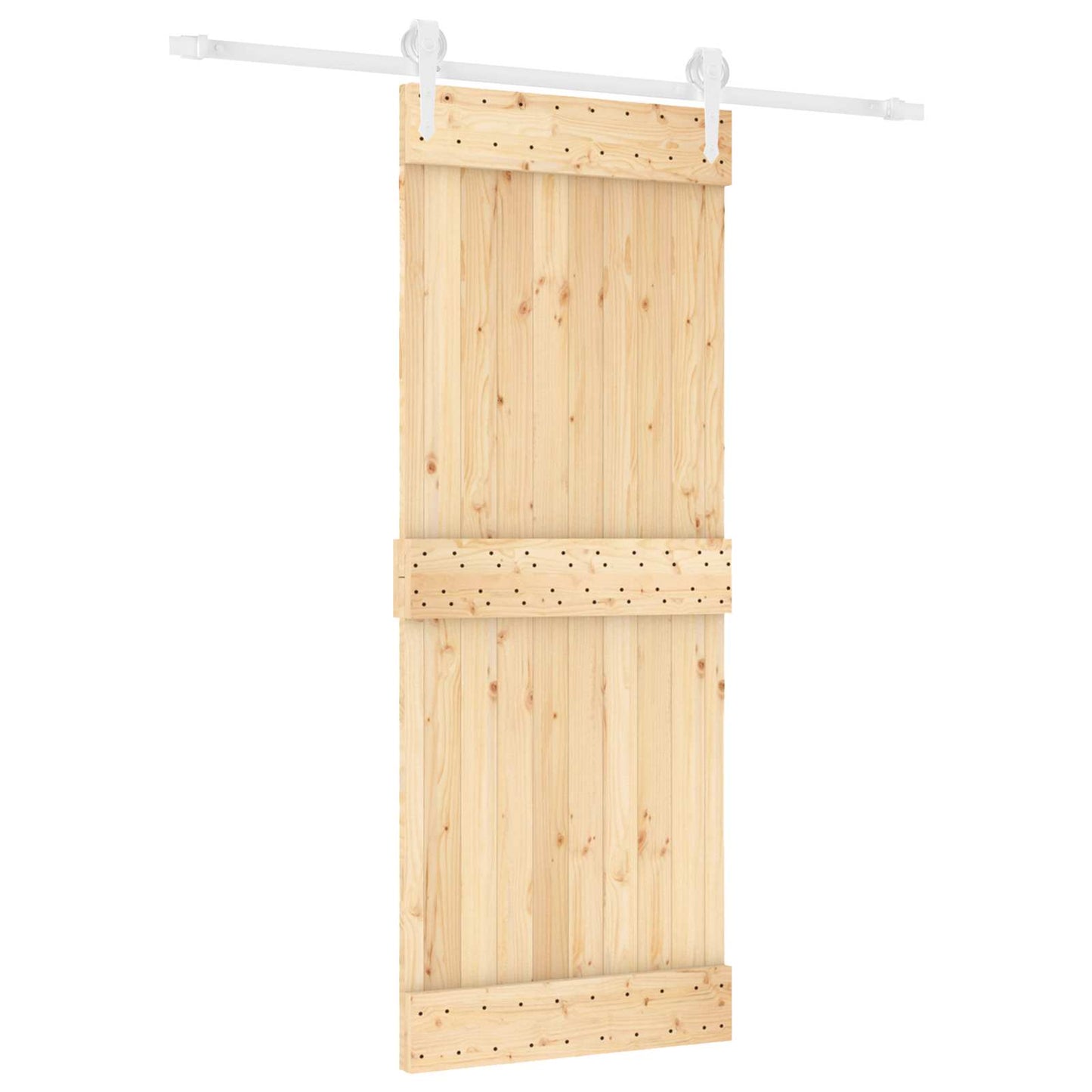 Schiebetür Natürlich Und Weiß 80 X 210 Cm Massivkiefer