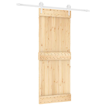 Schiebetür Natürlich Und Weiß 80 X 210 Cm Massivkiefer