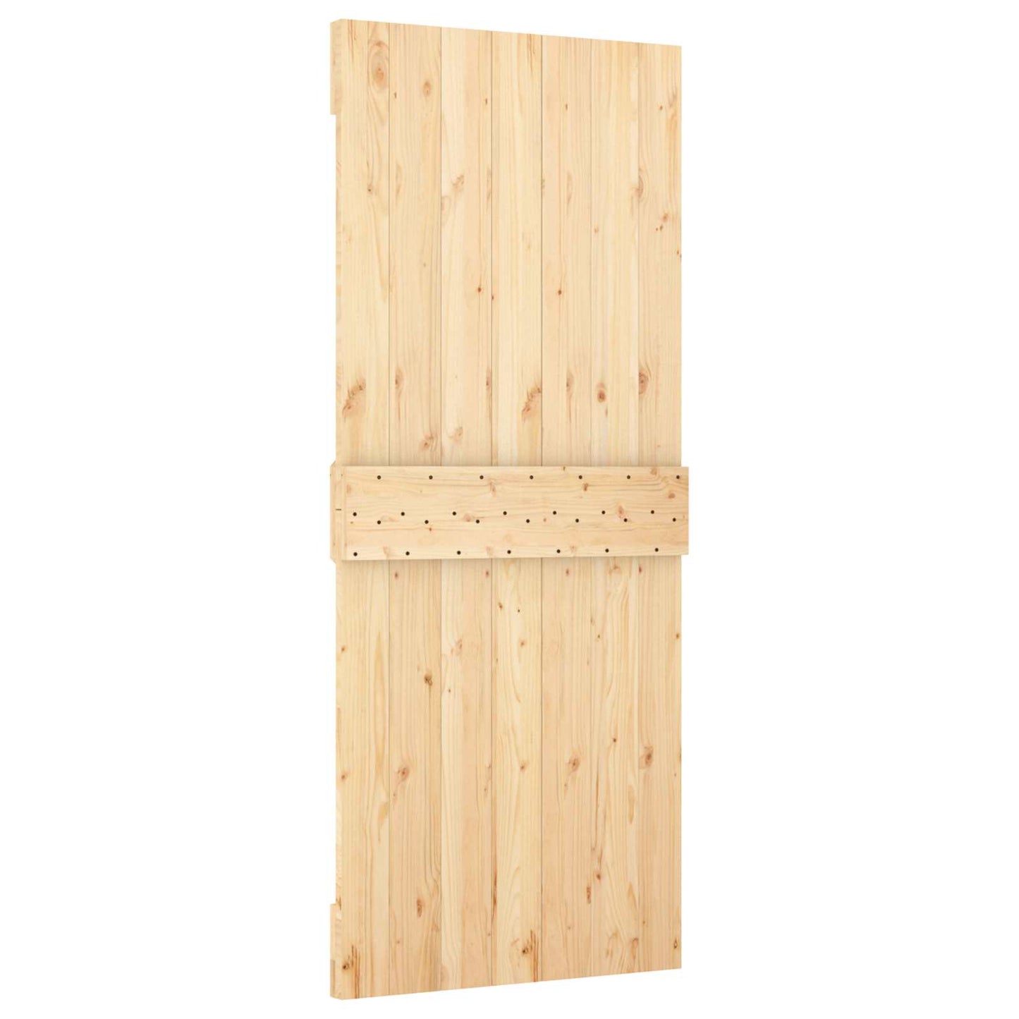 Schiebetür Natürlich Und Schwarz 85 X 210 Cm Massivkiefer