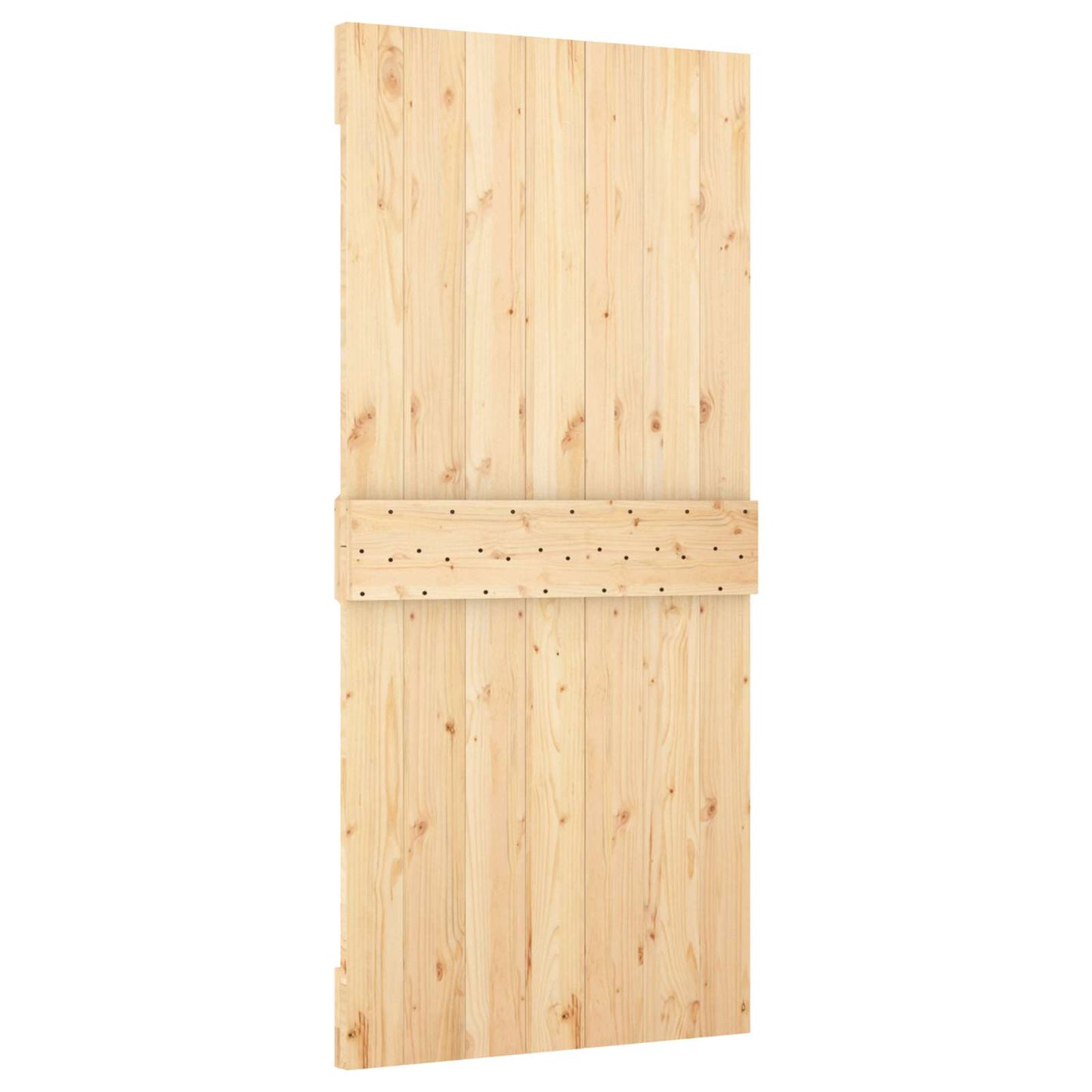 Schiebetür Natürlich Und Schwarz 95 X 210 Cm Massivkiefer