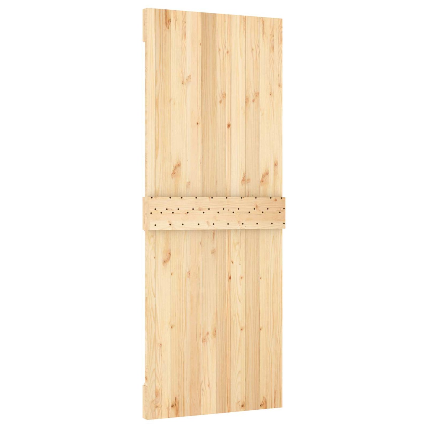 Schiebetür Natürlich Und Schwarz 80 X 210 Cm Massivkiefer