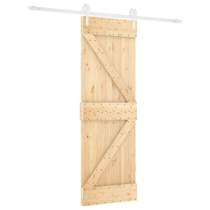 Schiebetür Natürlich Und Weiß 70 X 210 Cm Massivkiefer