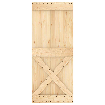 Schiebetür Natürlich Und Weiß 100 X 210 Cm Massives Kiefernholz