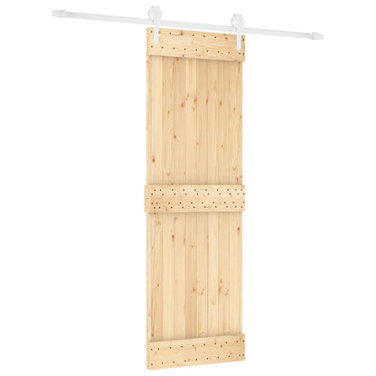Schiebetür Natürlich Und Weiß 70 X 210 Cm Massivkiefer