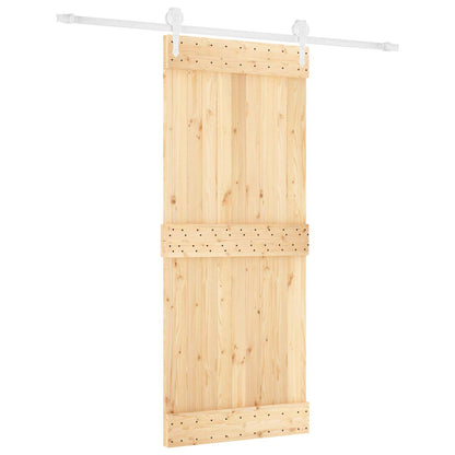 Schiebetür Natürlich Und Weiß 85 X 210 Cm Massivkiefer