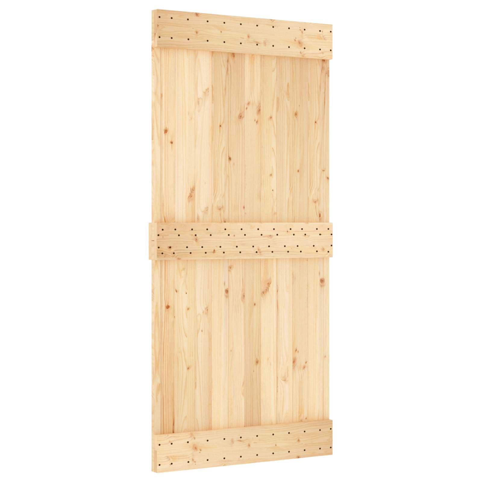Schiebetür Natürlich Und Weiß 95 X 210 Cm Massivkiefer