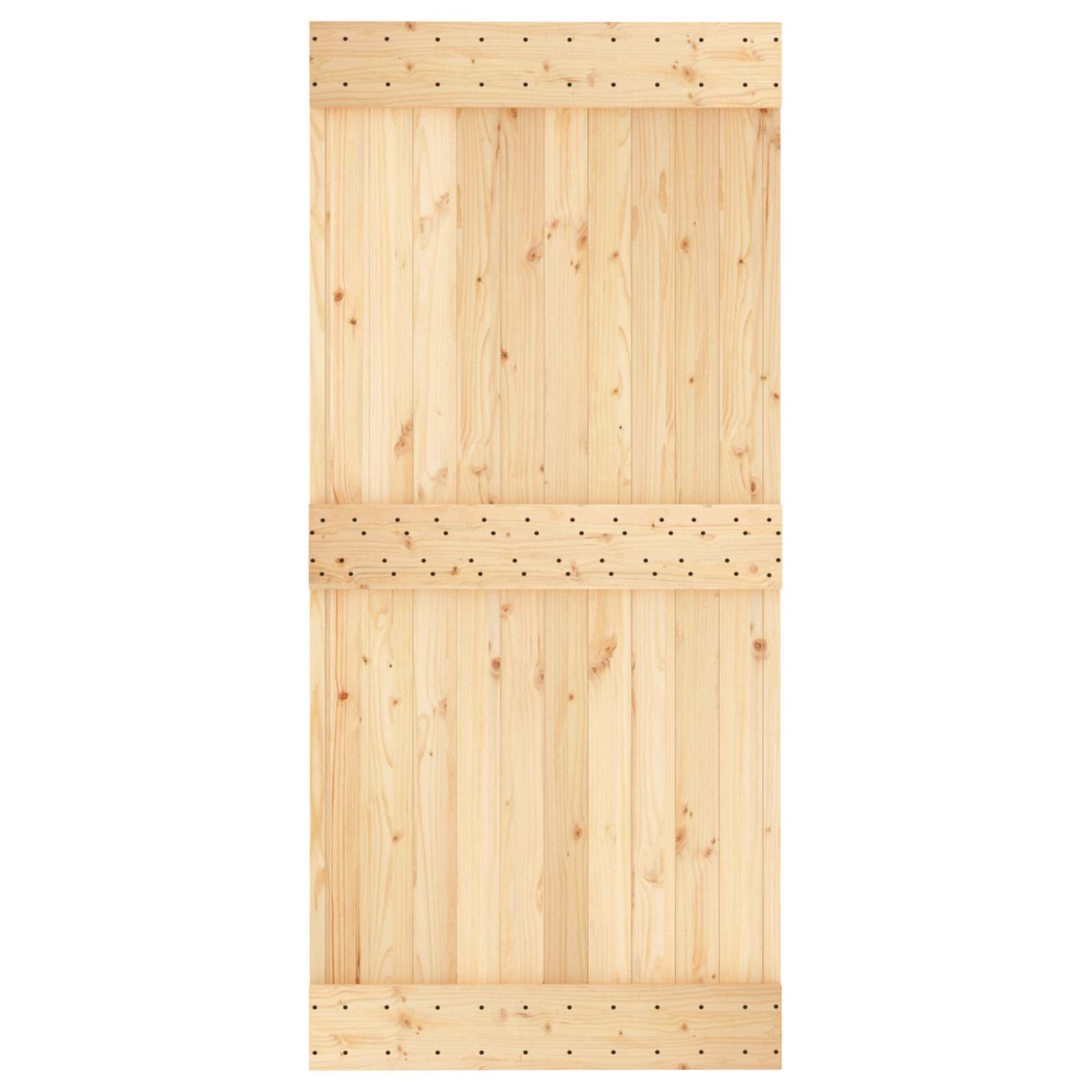 Schiebetür Natürlich Und Weiß 95 X 210 Cm Massivkiefer