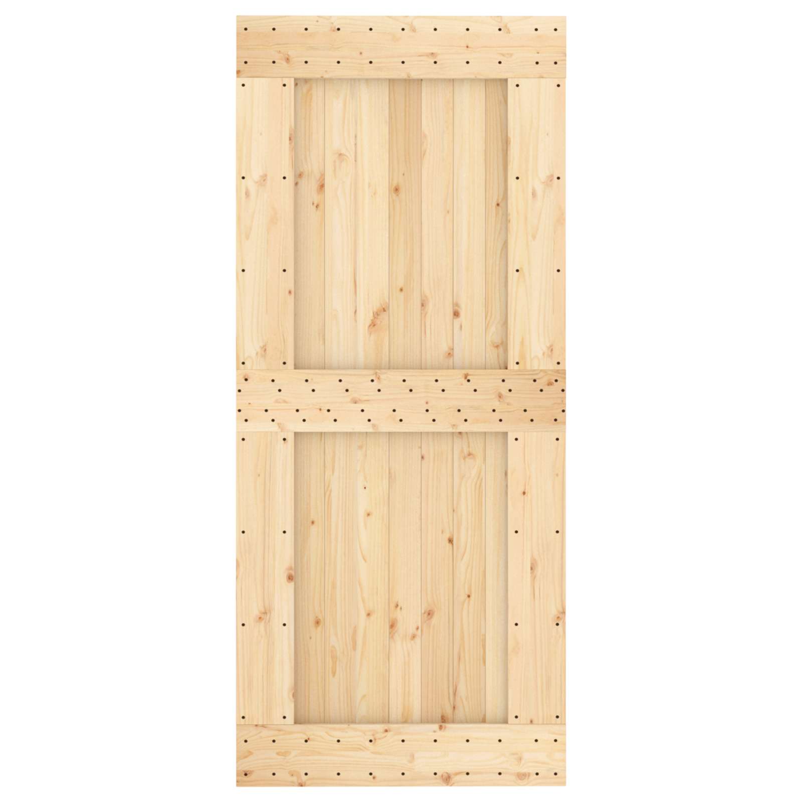 Schiebetür Natürlich Und Weiß 90 X 210 Cm Massivkiefer
