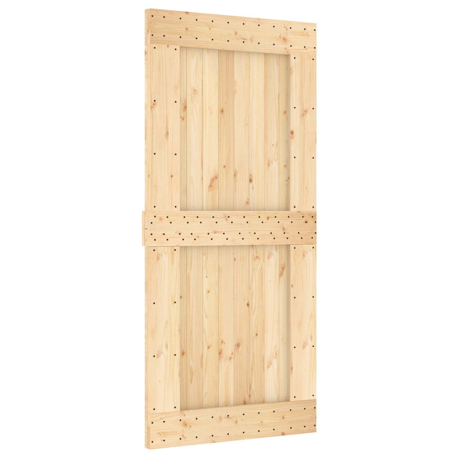 Schiebetür Natürlich Und Weiß 95 X 210 Cm Massivkiefer