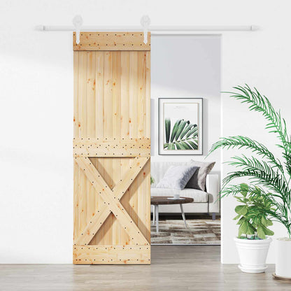 Schiebetür Natürlich Und Weiß 70 X 210 Cm Massivkiefer