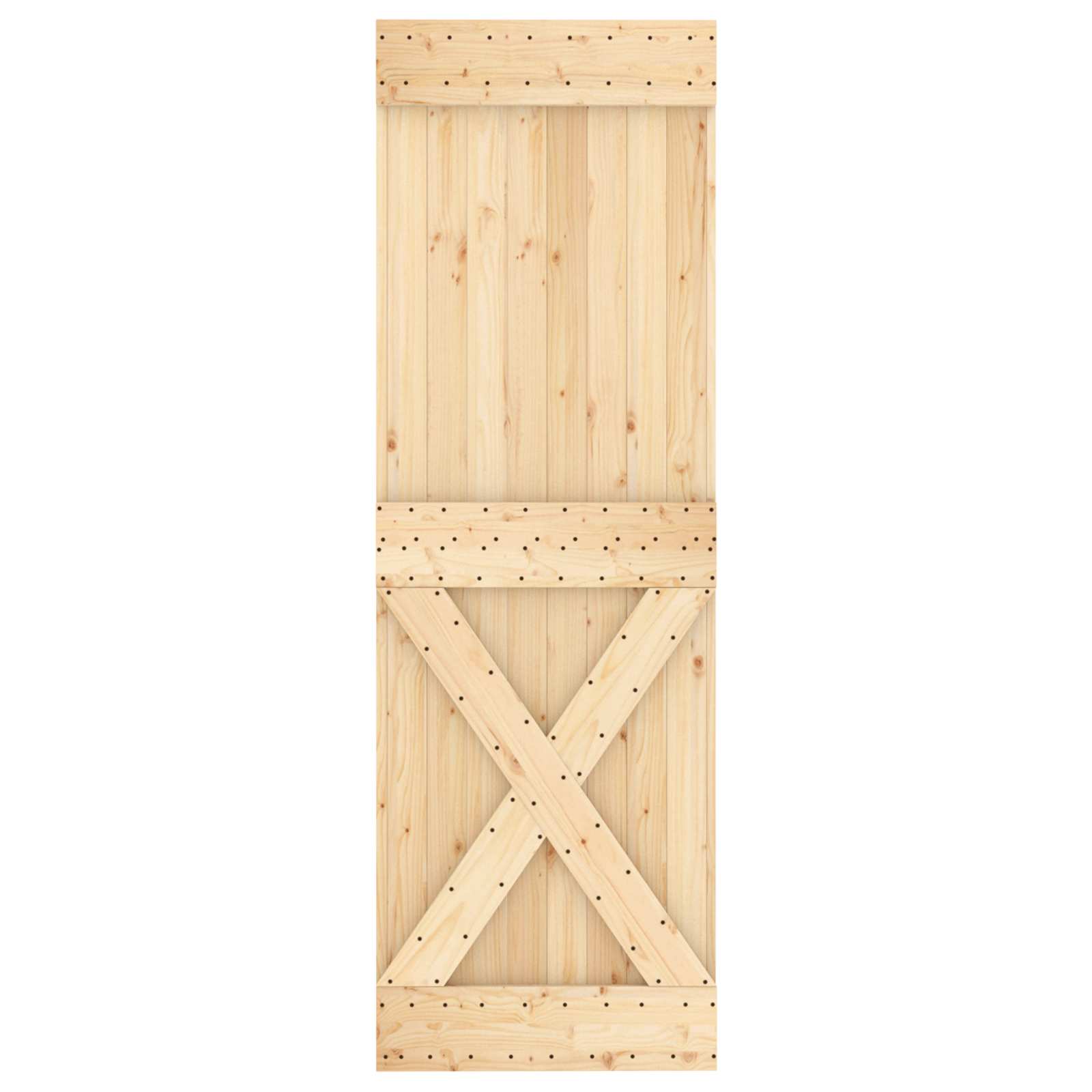 Schiebetür Natürlich Und Weiß 70 X 210 Cm Massivkiefer
