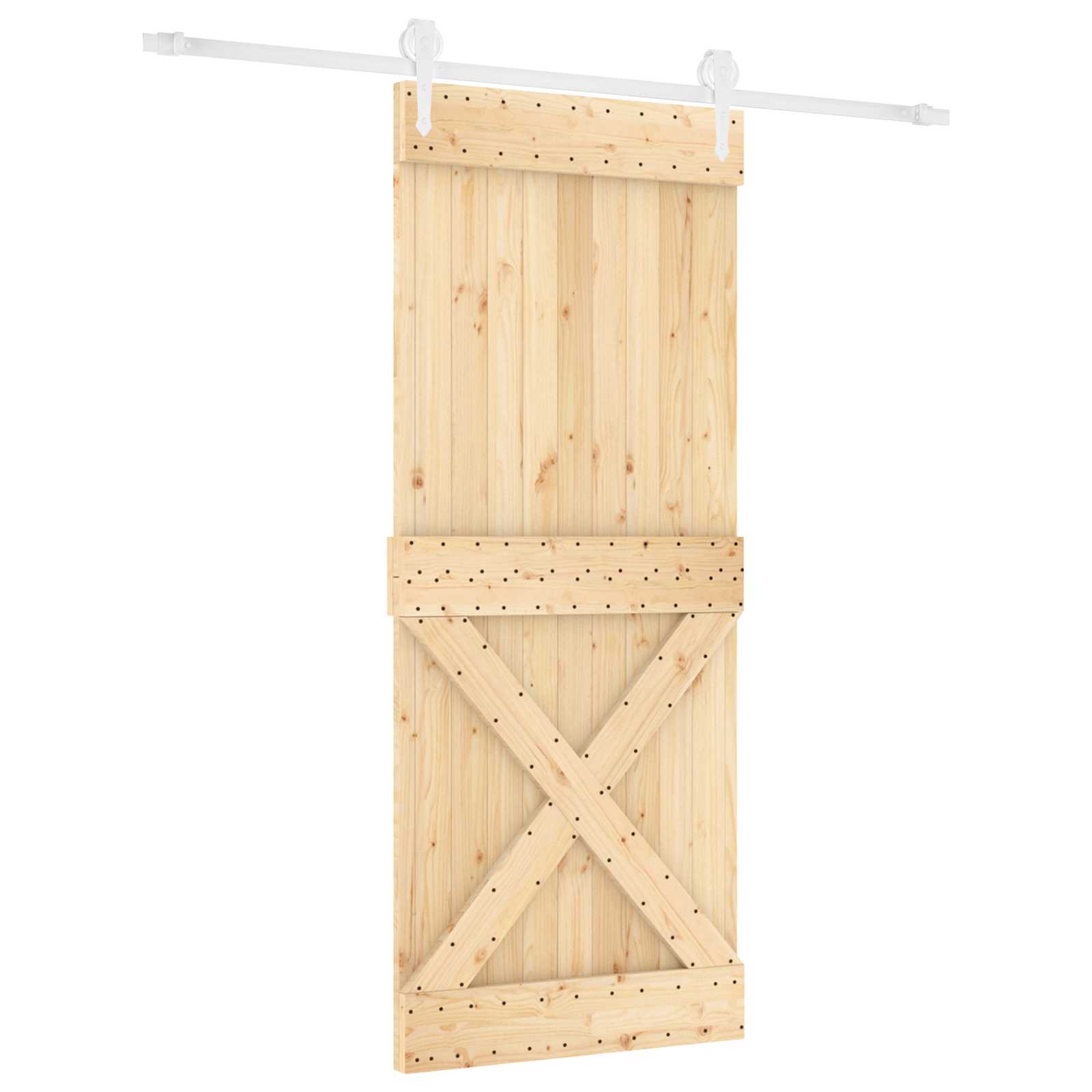 Schiebetür Natürlich Und Weiß 85 X 210 Cm Massivkiefer