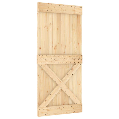 Schiebetür Natürlich Und Weiß 95 X 210 Cm Massivkiefer