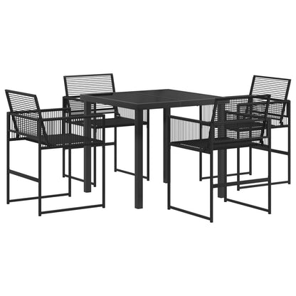 Garten Essgruppe 5 Pcs Schwarz Poly-Rattan