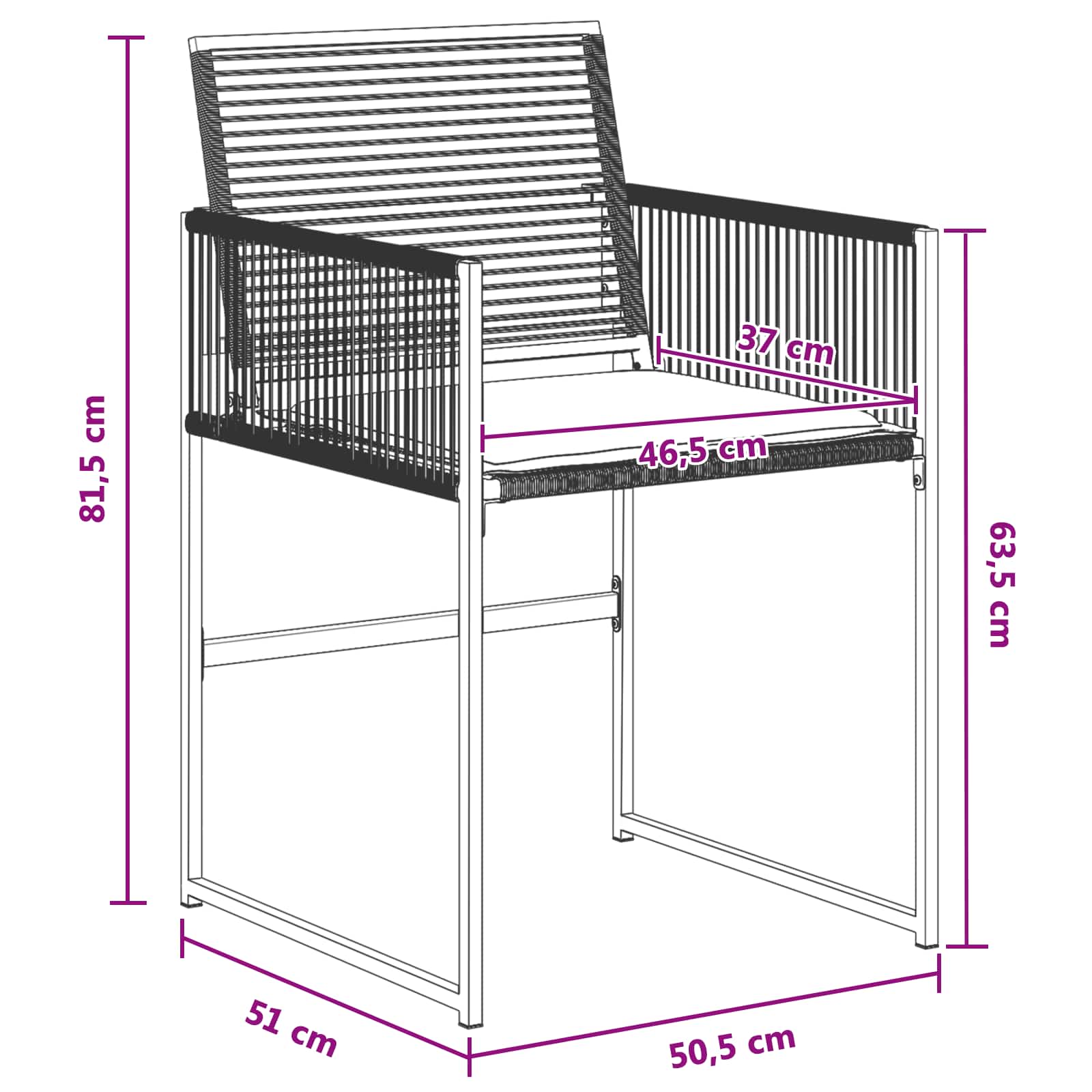 Garten Essgruppe 5 Pcs Schwarz Poly-Rattan