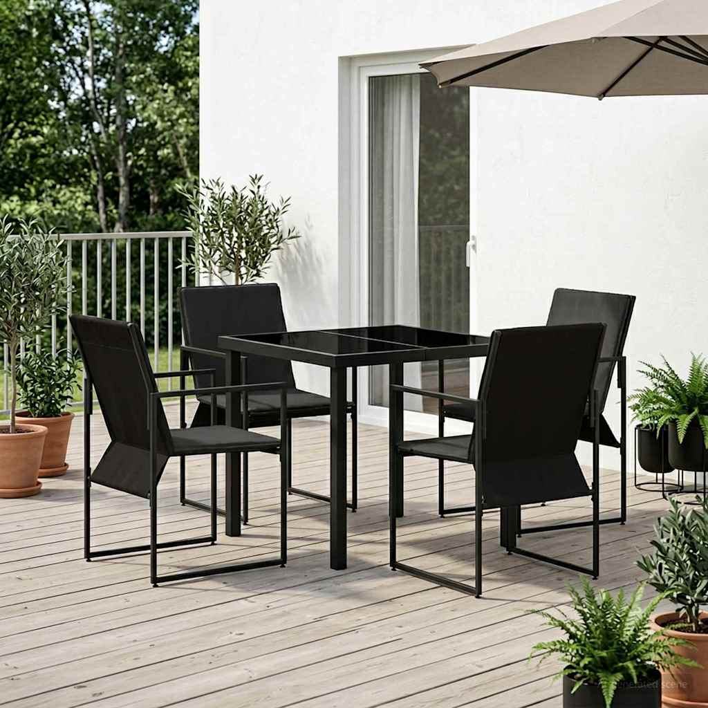 Garten Essgruppe 9 Pcs Schwarz Und Anthrazit 160 X 80 X 73 Cm