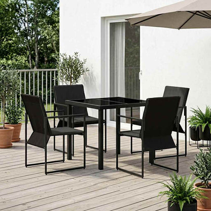 Garten Essgruppe 9 Pcs Schwarz Und Anthrazit 160 X 80 X 73 Cm