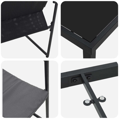 Garten Essgruppe 9 Pcs Schwarz Und Anthrazit 160 X 80 X 73 Cm