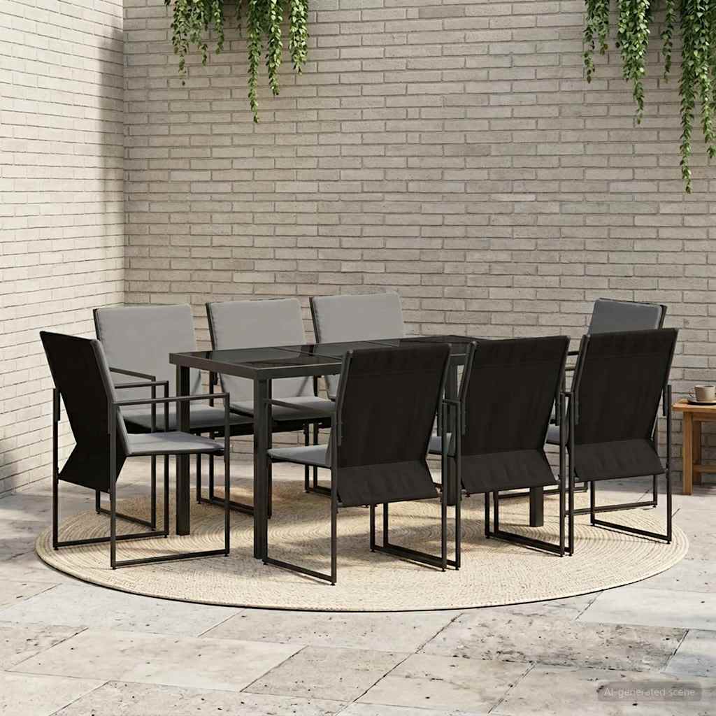 Garten Essgruppe 9 Pcs Schwarz Und Anthrazit 160 X 80 X 73 Cm